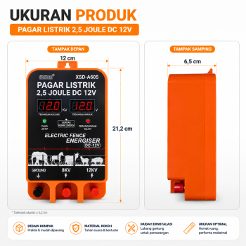 Pemancar Arus Pagar Listrik Ternak/Kebun -  XSD-A6+05 - 2,5 Joule