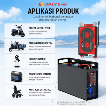 BMS Daly 8S 24V 60A Baterai Lifepo4