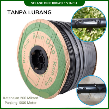 Selang Tetes PE 1/2 inch - Ketebalan 0.2mm - Tanpa Lubang - 1000m/Roll