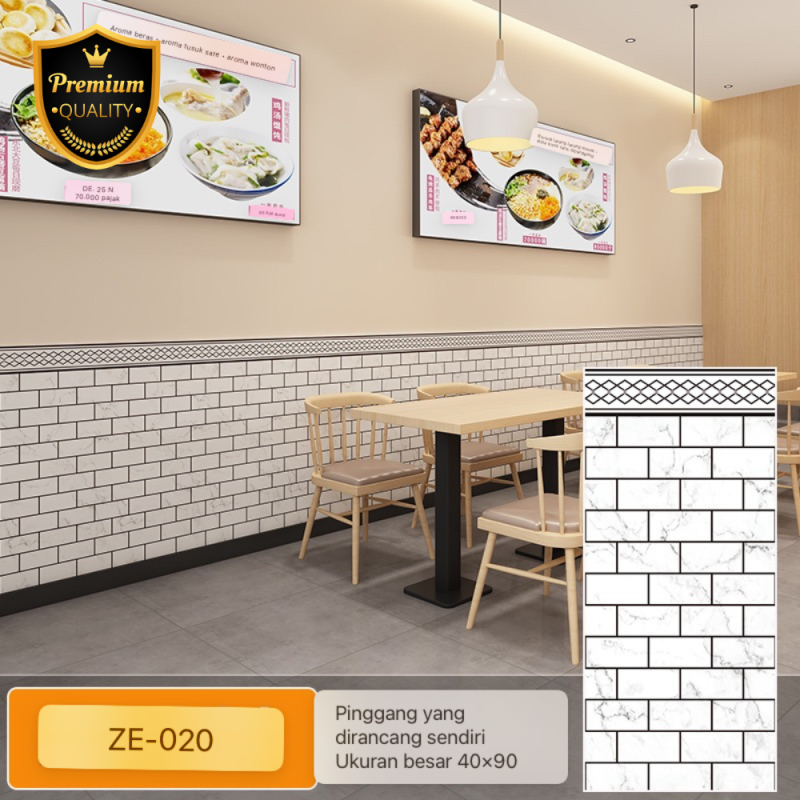 PVC Wallpaper Foam Per-Pcs 40*90cm (Bata Putih)