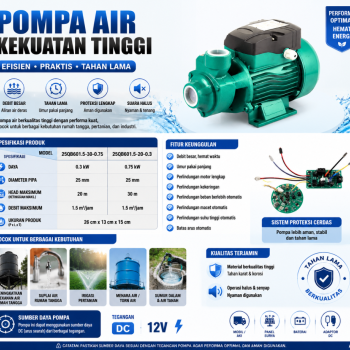 Mesin Pompa Air DC 12V - Solar Panel