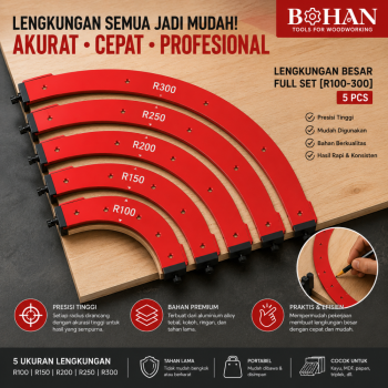 Set lengkap templat busur besar [R100-300] 5 buah