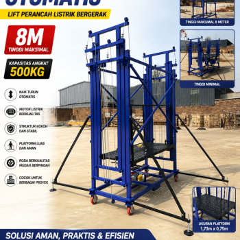 Scafolding Lift Tangga 8m/500 Kg + Remote| Perancah Listrik