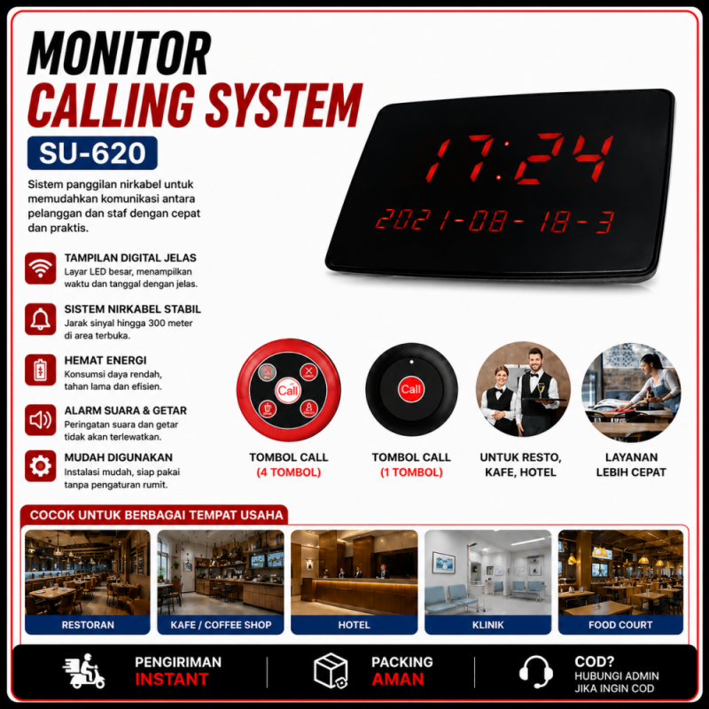 Calling System - Alat Panggil Pelayan SU620