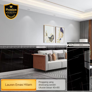 PVC Wallpaper Foam Per-Pcs 40*90cm (Lauren Emas Hitam) PVC Wallpaper Foam Per-Pcs 40*90cm (Lauren Emas Hitam)