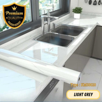 Stiker Meja Dapur 80cm*300cm - Light Gray Stiker Meja Dapur 80cm*300cm - Light Gray