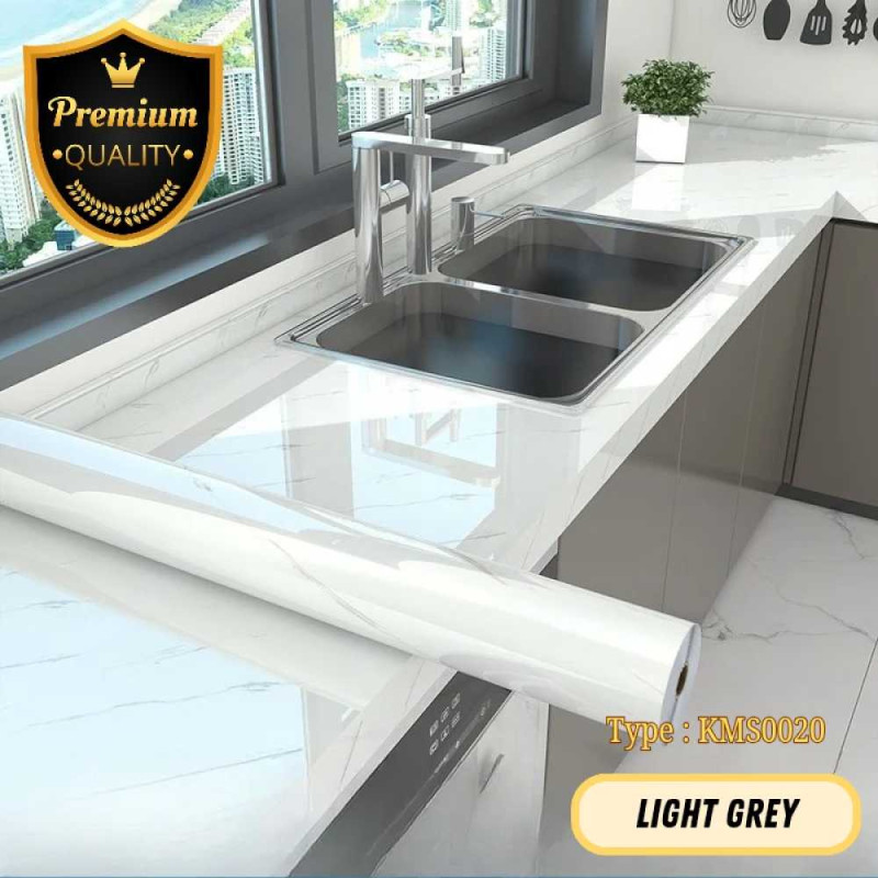 Stiker Meja Dapur 80cm*300cm - Light Gray Stiker Meja Dapur 80cm*300cm - Light Gray