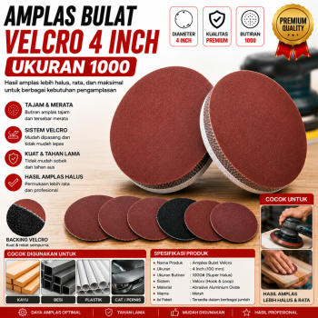 Amplas Bulat Velcro 4 Inch - no. 1000