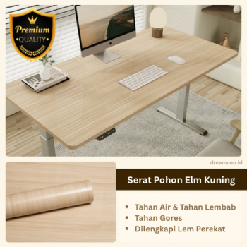 Kertas Sticker Furniture PVC - Serat Pohon Elm Kuning (1.2m*10m)