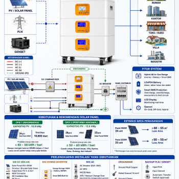 Penyimpanan Energi Inverter 10KW + Baterai 30KWH