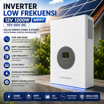 Inverter Frekuensi Rendah 12V 1200W MPPT 15V-50V DC