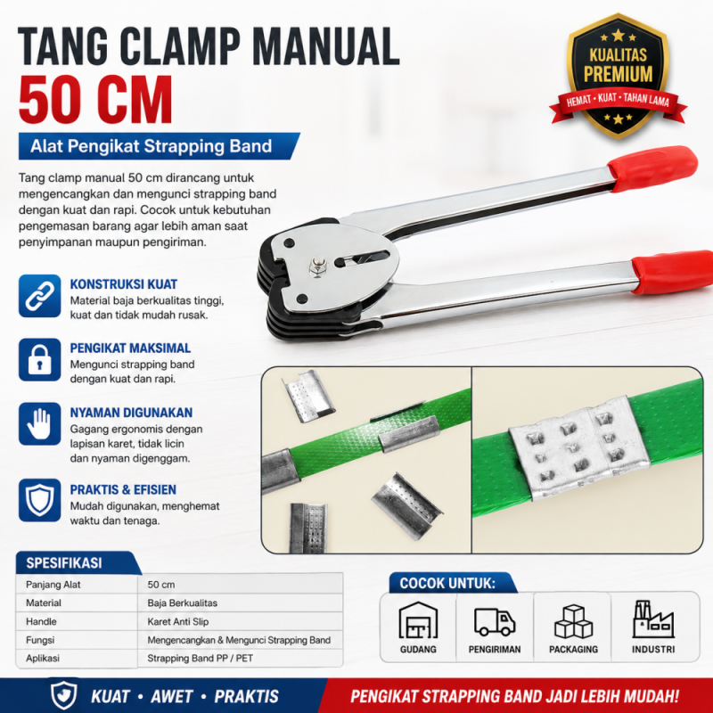 Tang Penjepit Klip Logam Tali Pengikat Kemasan/Palet - Strapping Band