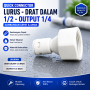 Quick Connector - Lurus - Drat Dalam 1/2 - Output 1/4 