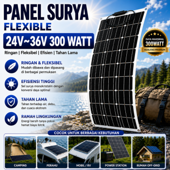 Flexible Solar Panel Surya - 36V-300WP (Untuk Sistem 24V)
