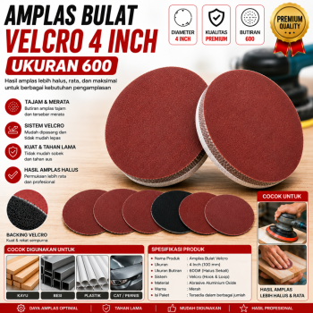 Amplas Bulat Velcro 4 Inch - no. 600