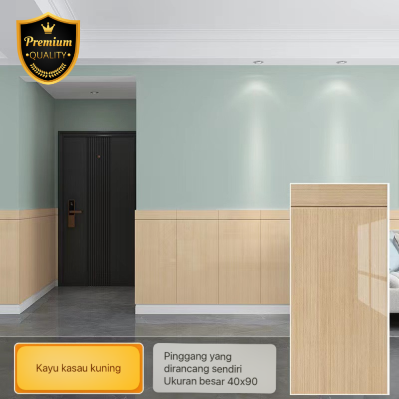 Wallpaper PVC Foam Ukuran 40*90cm (Kayu Kasau Kuning)