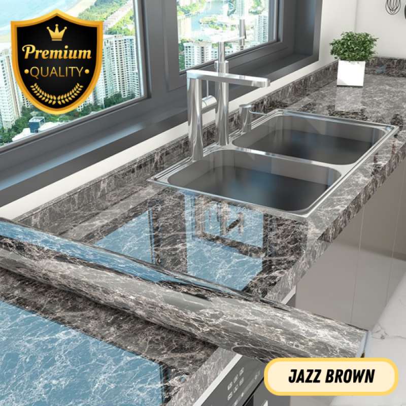 Stiker Meja Dapur 80cm*300cm - Jazz Brown