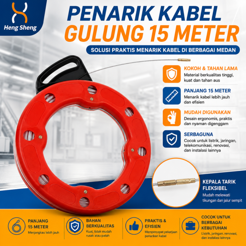Penarik Kabel Gulung 15 Meter