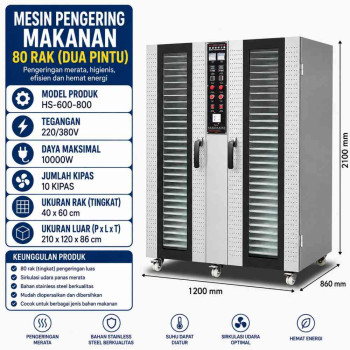Food dryer 10 fan 80 layer 10000W - 40*60cm