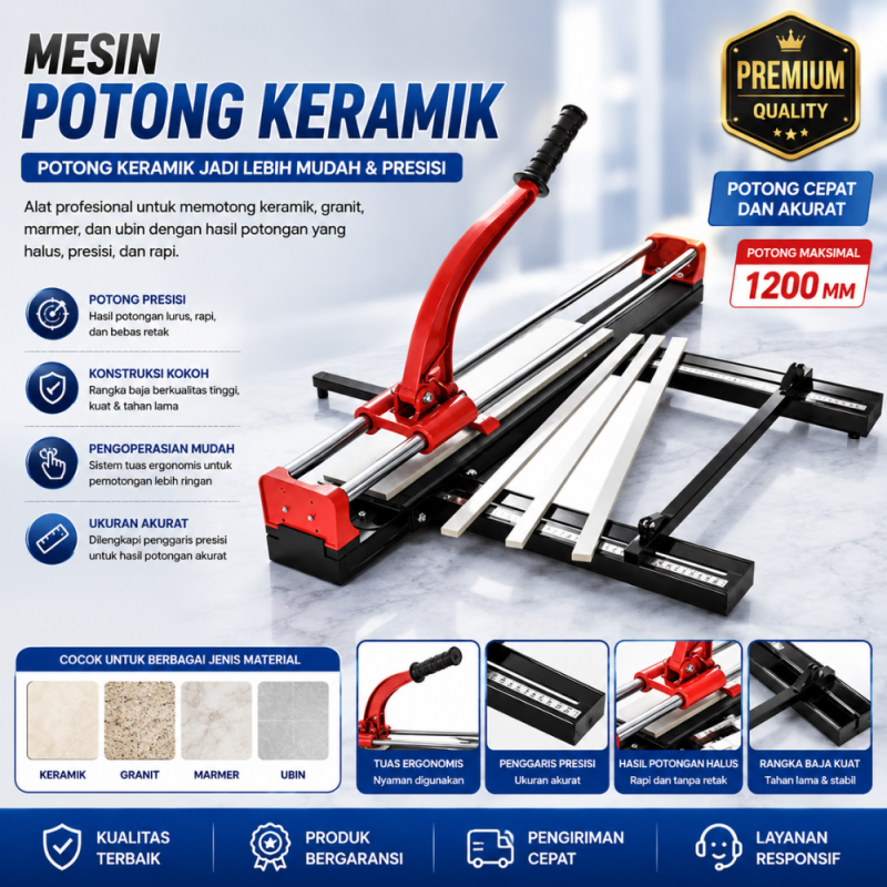Alat Potong/Pemotong Keramik Manual Tarik 60 cm