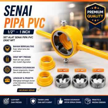 Pembuat Ulir Drat Pipa PVC - 6Pcs/Set (Size 1/2 - 1 Inch)