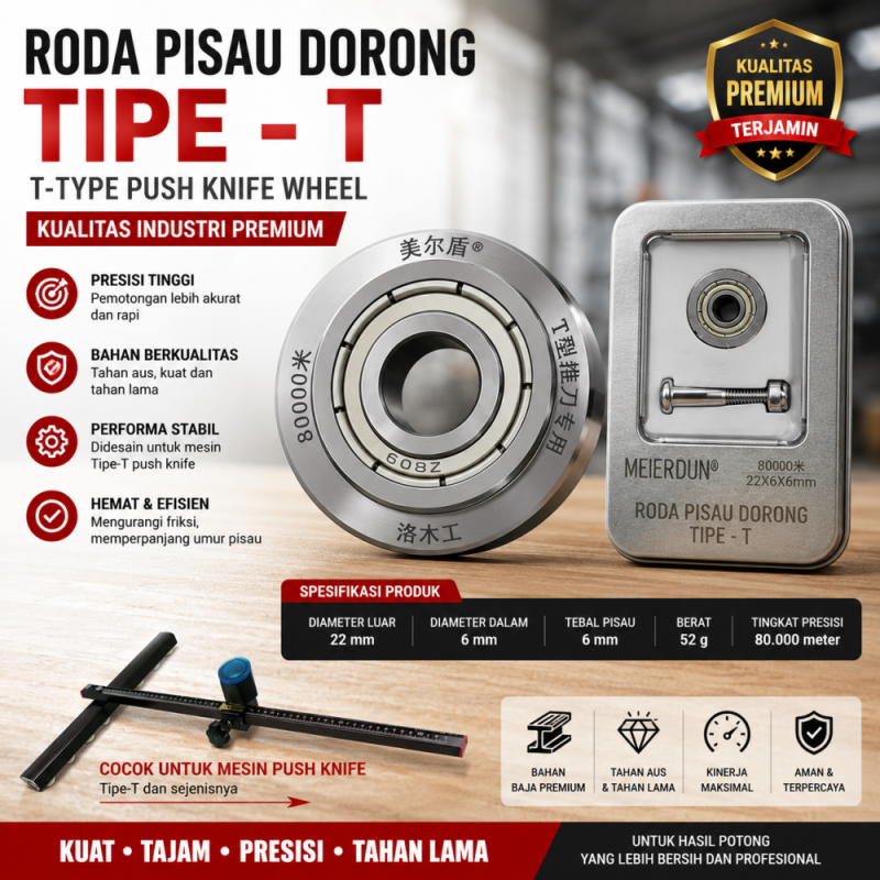 Roda Pisau Dorong Tipe T