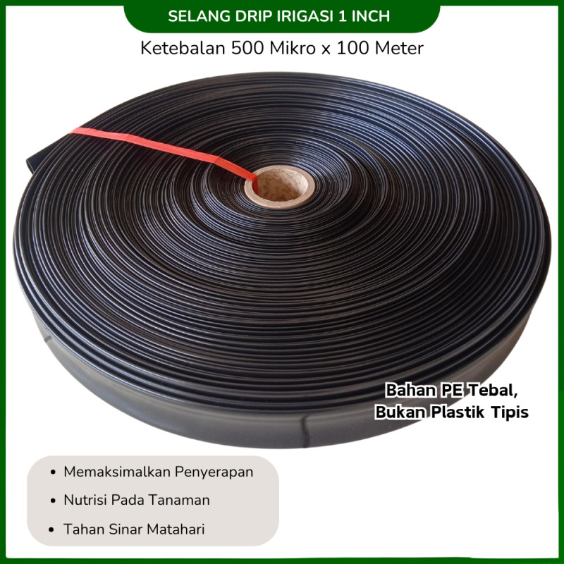 Selang Tetes PE 1 inch ketebalan 0.5mm 100m/roll