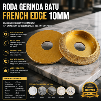 Batu gerinda marmer French edge 10mm