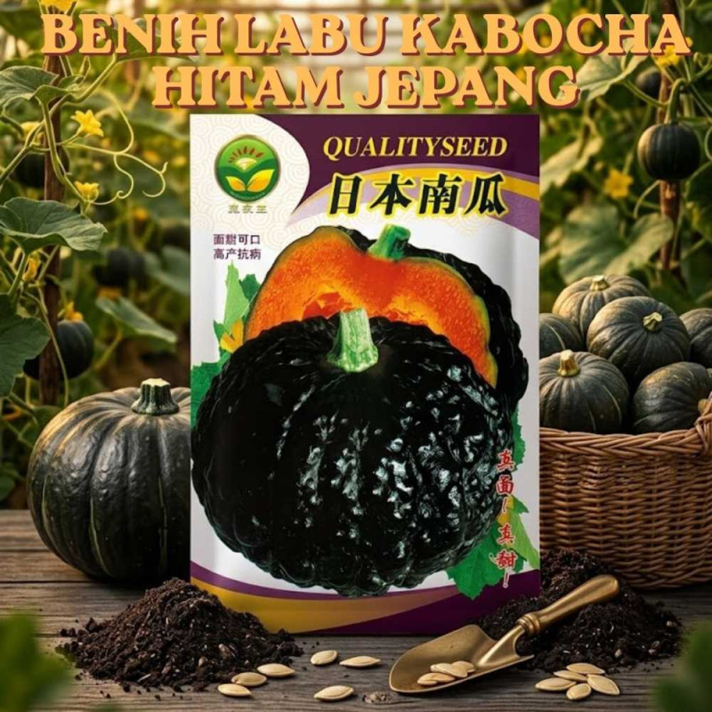 Benih Labu Kabocha Hitam Jepang