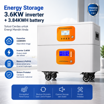 Penyimpanan Energi Inverter 3,6KW + Baterai 3,84KWH