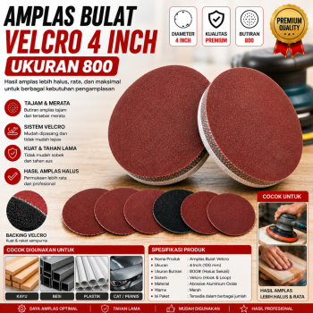 Amplas Bulat Velcro 4 Inch - no. 800