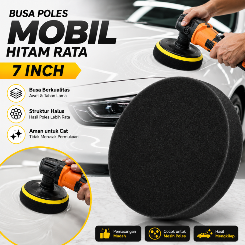 Busa Poles Tipe Flat/Datar - Hitam - 7\