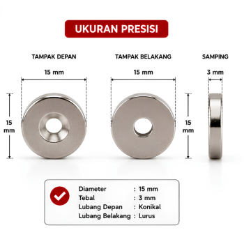 Magnet Neodymium - Coin D15mm*3mm - M4