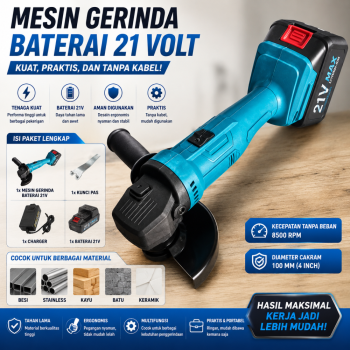Mesin Grinda Portable - Baterai 21V