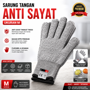 Sarung Tangan Anti Sayat - Anti Potong - Ukuran M