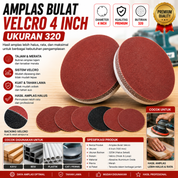 Amplas Bulat Velcro 4 Inch - no. 320