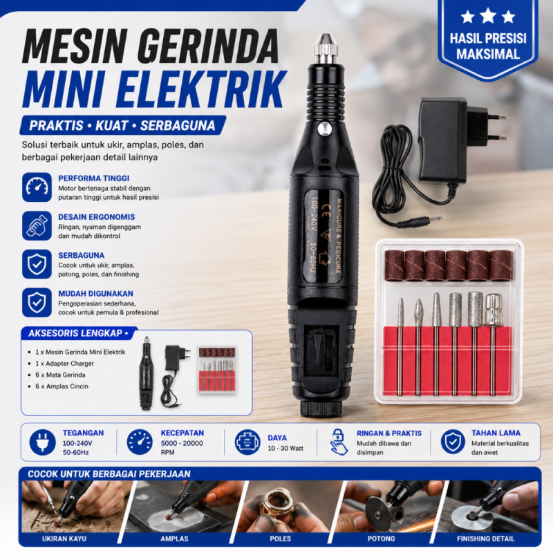 Mesin Grinda Mini Portable - Rechargeable