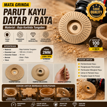 Mata Grinda Parut Kayu -Rata/Datar - 4 Inch (LOKAL)