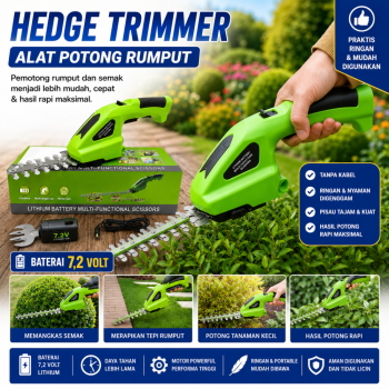 Hedge Trimmer - Pangkas Taman/Kebun/Dauh/Teh - Rechargeable DC 7.2V