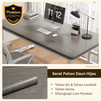 Kertas Sticker Furniture PVC - Serat Pohon Daun Hijau (1.2m*10m)