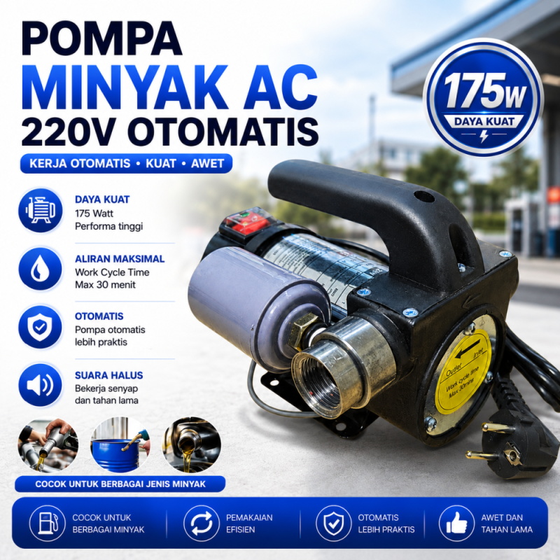 Mesin Pompa Minyak/Oli 260 Watt + Otomatis (Hemat Listrik 220V)