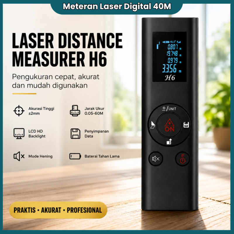 Alat Ukur -  Digital Meter-an Laser 40M