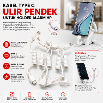 Kabel Type C - Alarm Display Etalase HP - Ulir Pendek