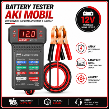 Digital Multi Tester Baterai Aki BT-172 12V