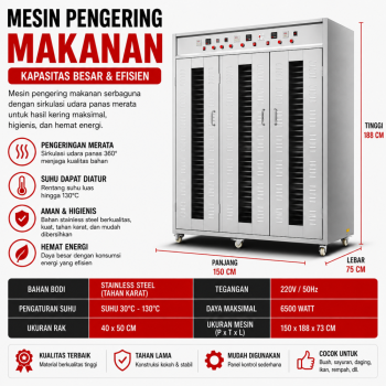 Food dryer 15 fan 102 layer  6500W - 40*50cm