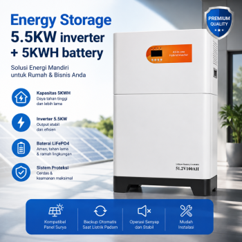Penyimpanan Energi Inverter 5,5KW + Baterai 5KWH