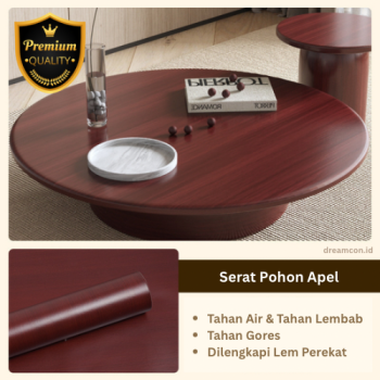 Kertas Sticker Furniture PVC - Serat Pohon Apel (1.2m*10m)