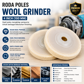 Mata Grinda Wol Poles 4 Inch - Polishing Wheel Wool