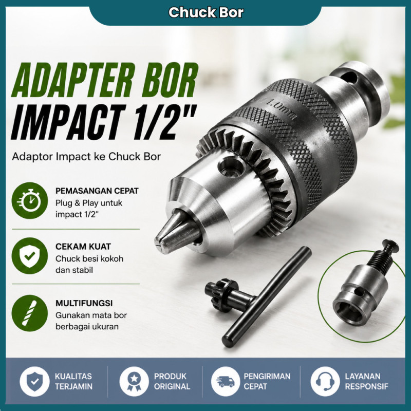 Adapter Bor Impact - Kepala/Chuck Bor Size 13 mm