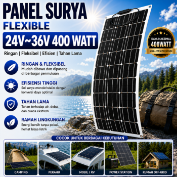 Flexible Solar Panel Surya 24V~36V 400WP
